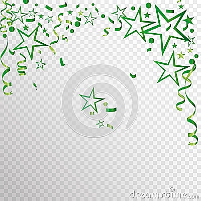 Serpentine confetti green star mix Cartoon Illustration